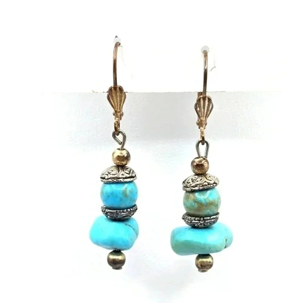 Blue Bead Drop‎ Dangle Hook Boho Retro Earrings Fashion Jewelry E71